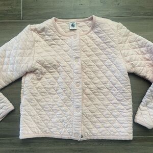 PETIT BATEAU YOUTH GIRLS QUILTED CARDIGAN LAYER JACKET PINK SZ 8 / 128cm